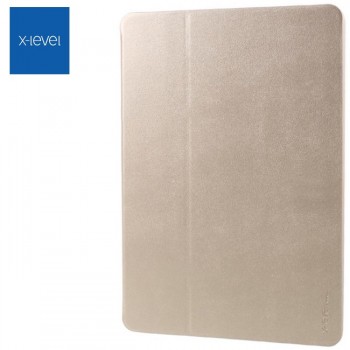 Dirbtinos odos atverčiamas dėklas auksinis X-level (IPAD PRO 9.7)